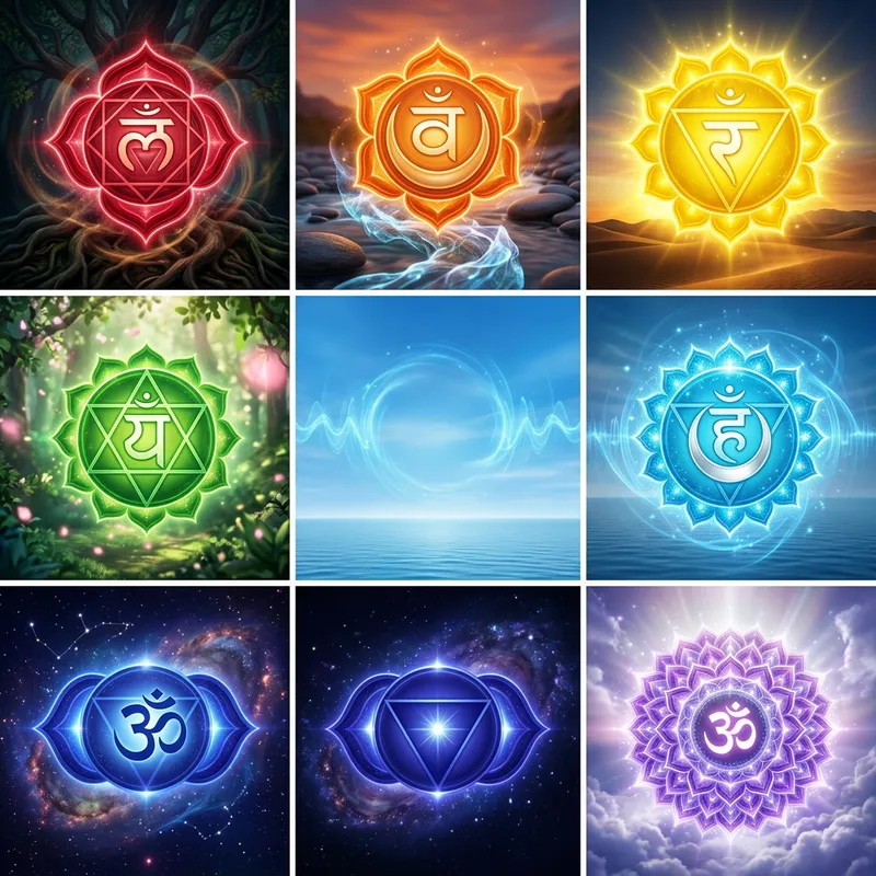 Stunning 7 Chakra Wheels in Metaphysical Colors