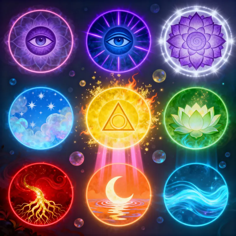 Stunning 7 Chakra Wheels in Metaphysical Colors