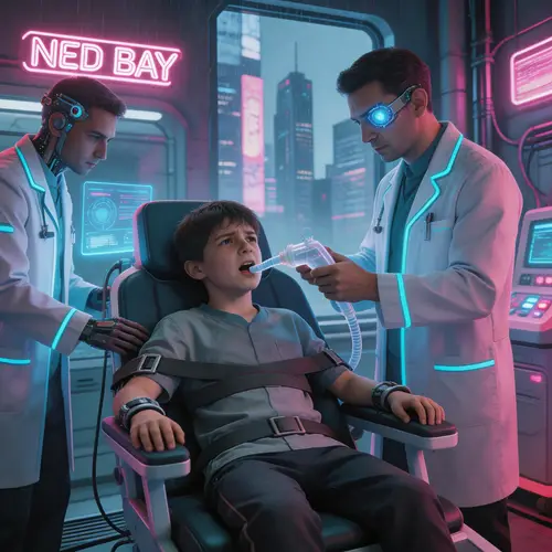 Cyberpunk: Boy Forced to Feed by Doctors