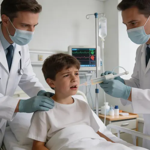 Boy Undergoing Medical Feeding in 4K