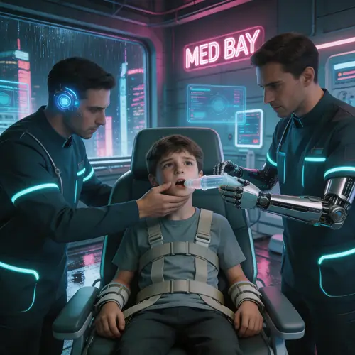 Cyberpunk: Boy Forced to Feed by Doctors