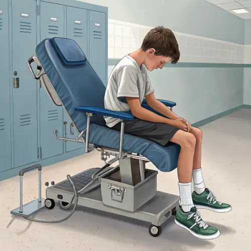 Artstation Style: Boy with Catheter on Gynecological Chair