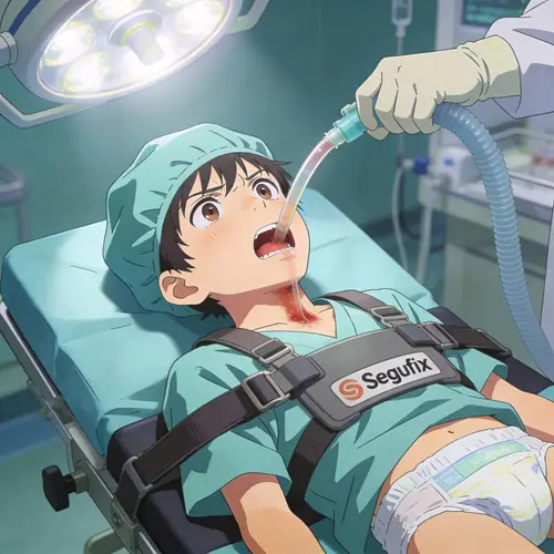 Nervous Boy on Operating Table: An Anime Scene