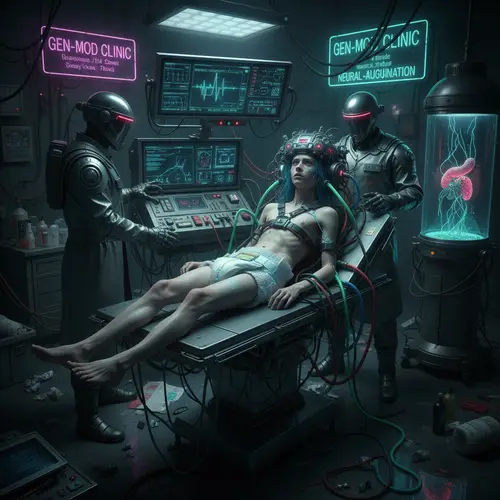 Cyberpunk Medical Test Subject: Inhuman Teen Boy