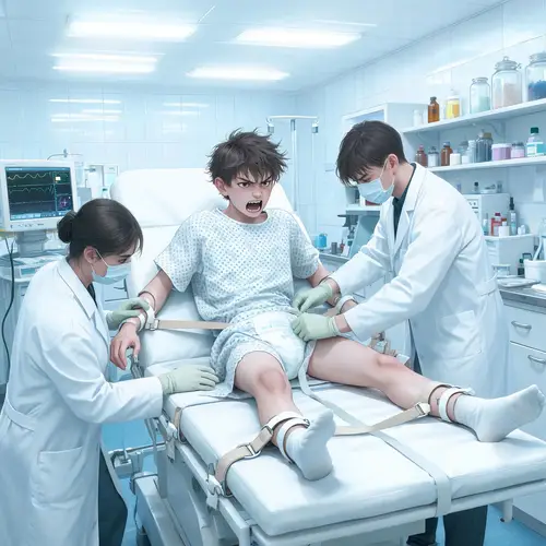 Surreal Depiction of Teen in Distress