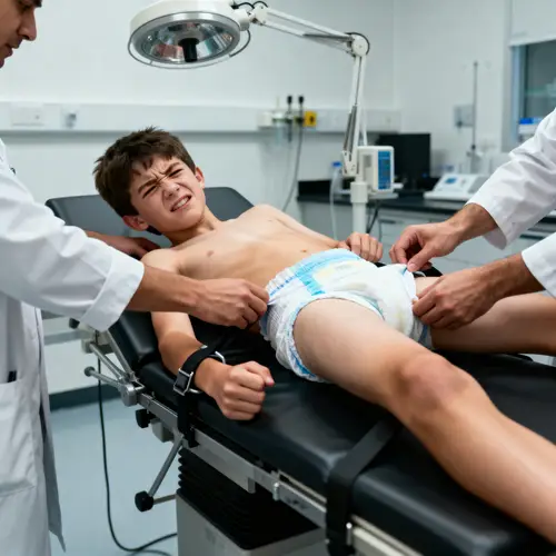 Teenager's Discomfort During Medical Examination