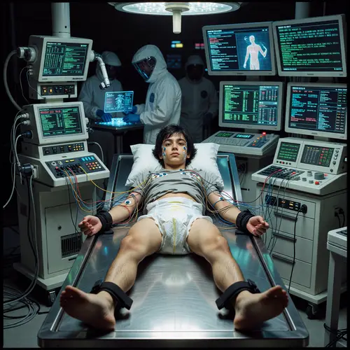 Cyberpunk Inhuman Medical Test on Teen Boy