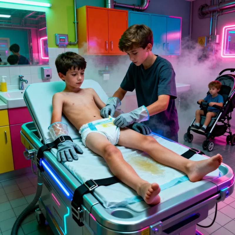 Diaper Change Scene: Sibling Care Dynamics