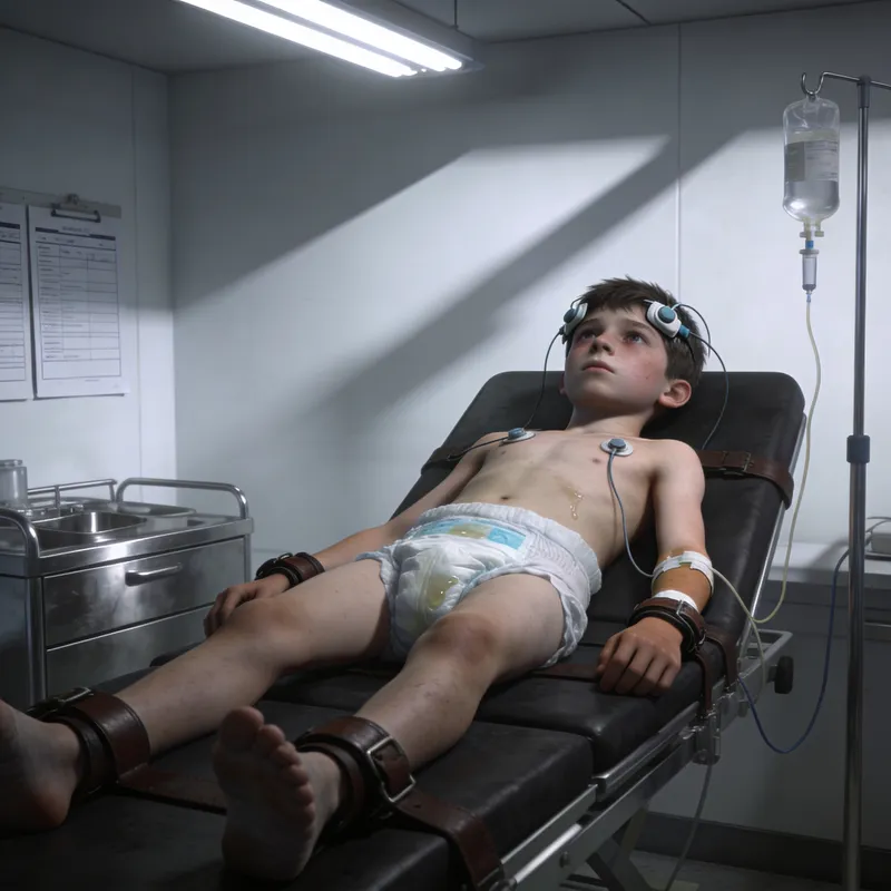 Inhumane Medical Test: Teen Boy 3D Render