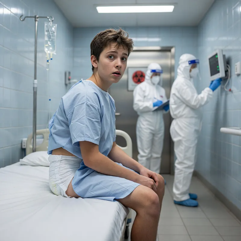 Inhuman Medical Test Subject: Teen Boy in Diaper