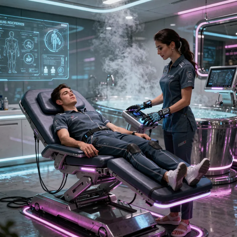 Cyberpunk Diaper Change Scene in Nursing Bath