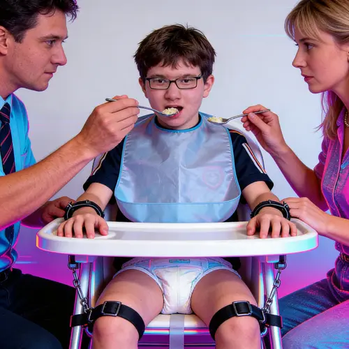 Synthwave Style: Boy in High Chair Transformation
