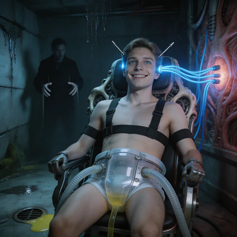 Biomechanical Nightmare: Gritty Cyberpunk Visuals