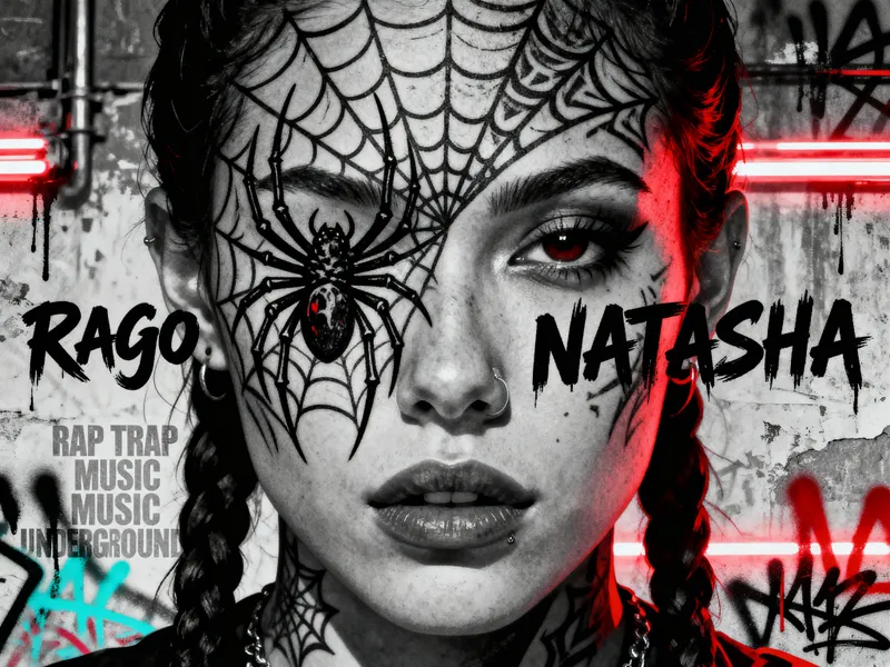 Spider Tattoo and Natasha Name on Face