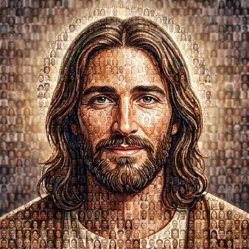 Jesus Christ Image Crafted from Human Faces