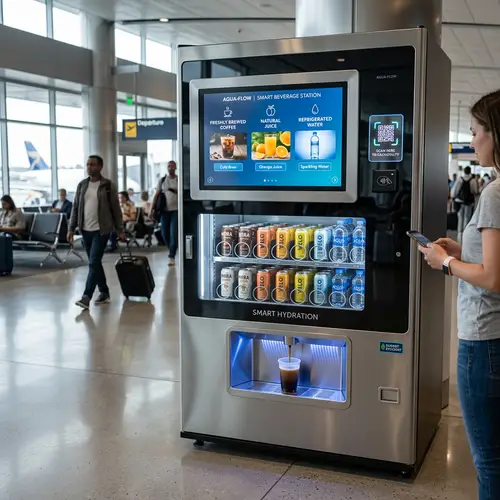 Innovative Modern Vending Machine with QR Scanning Capabilities