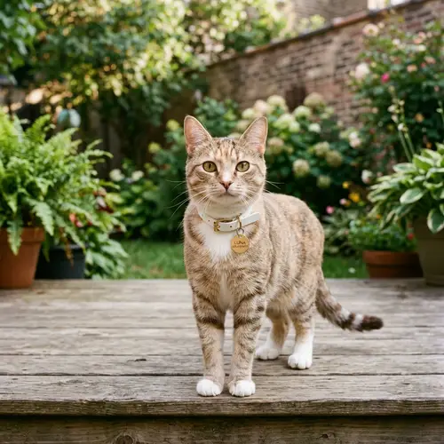 Light Brown Cat with White Collar
