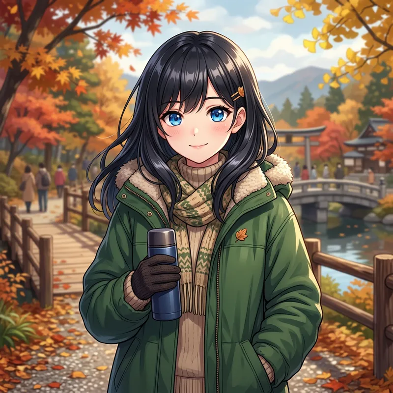 Enigmatic Anime Girl | Dark Hair & Azure Eyes Enigmatic Anime Girl | Dark Hair & Azure Eyes