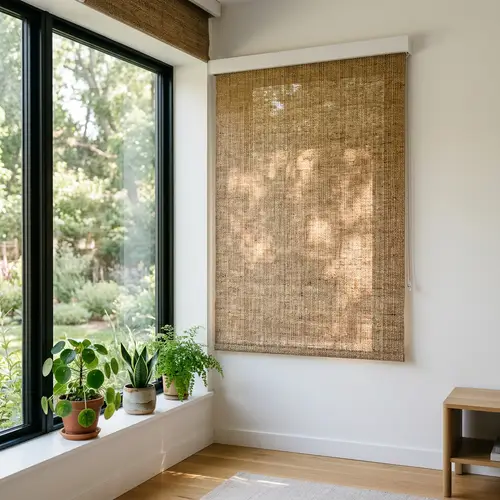 Modern Minimalist Jute Roller Shades for Serene Decor