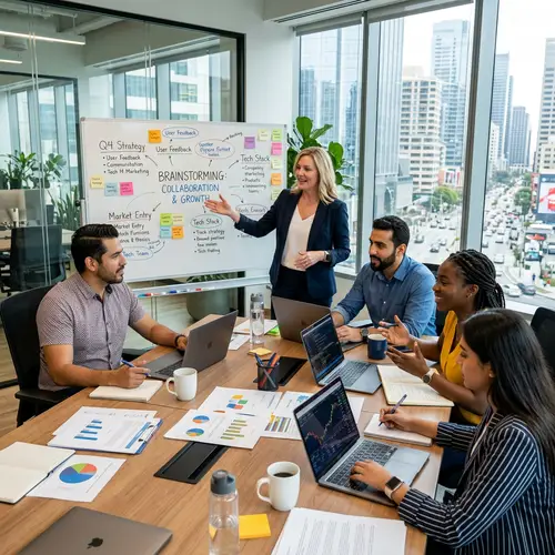 Diverse Team Collaboration in Corporate Setting | Modern Office Scene