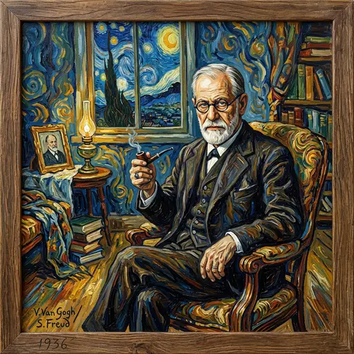 Freud in Van Gogh Painting - Explore the Art