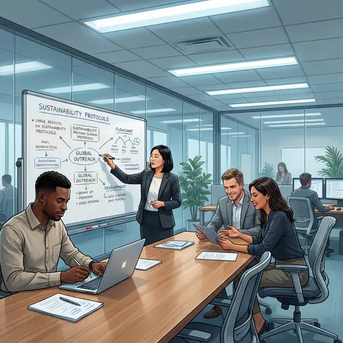 Diverse Corporate Team in Action | Office Collaboration Project