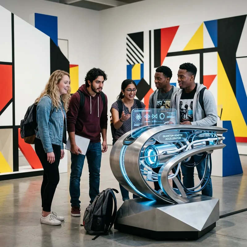 University Students Interact with Modern Art Machine University Students Interact with Modern Art Machine