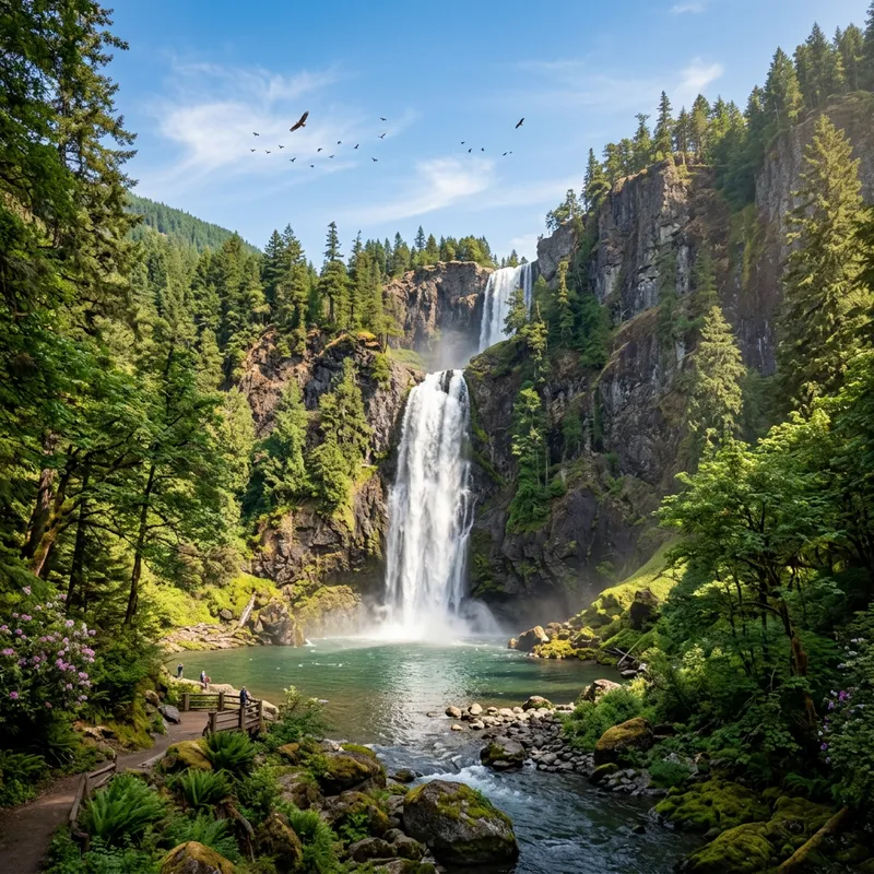 Tranquil Waterfall Landscape: A Vision of Nature's Majesty Tranquil Waterfall Landscape: A Vision of Nature's Majesty
