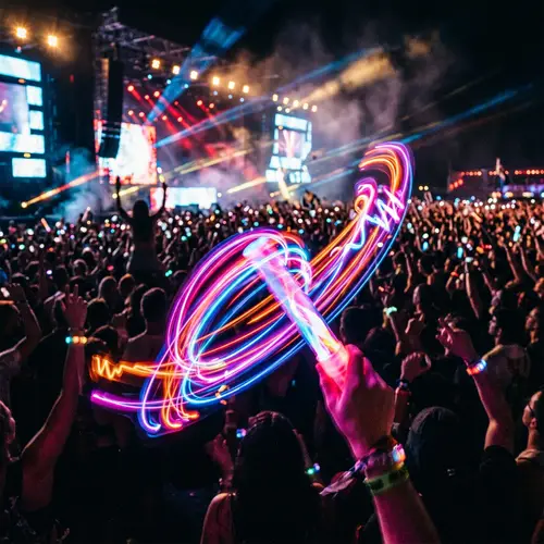 Vibrant Lightsticks: Capturing EDM Concert Energy