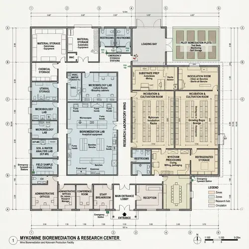 Conservation Facility Floor Plan for Bioremediation