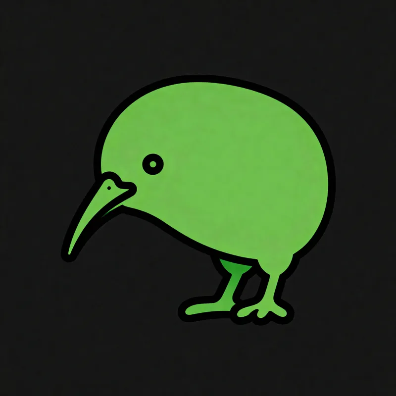 Kiwi Bird Logo Design in Green