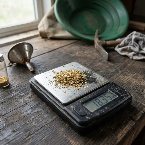 Fine Gold Flakes and Dust from Sluice Box