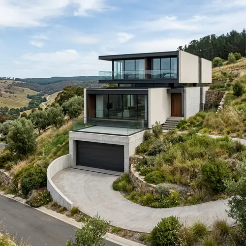 Minimalist Rectangular House Facade Design