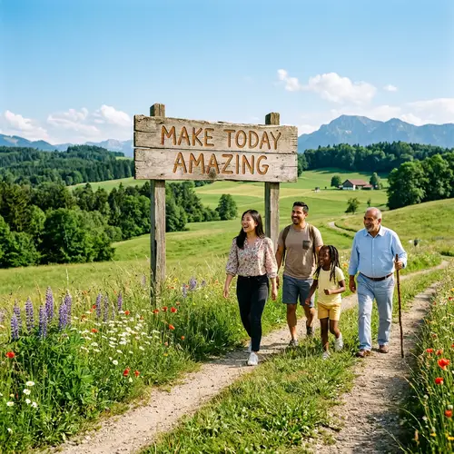 Make Today Amazing: Inspiring Landscape with Diverse Group