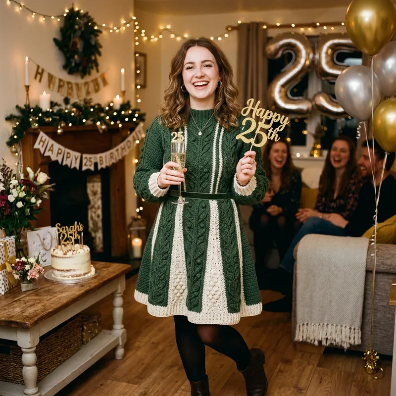Chic Crochet Winter Dress for 25th Birthday