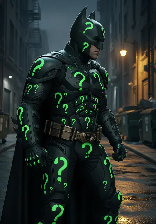 Batman with Green Question Mark Armor Design
