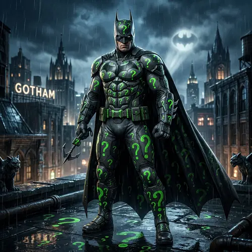 Batman with Green Question Mark Armor Design