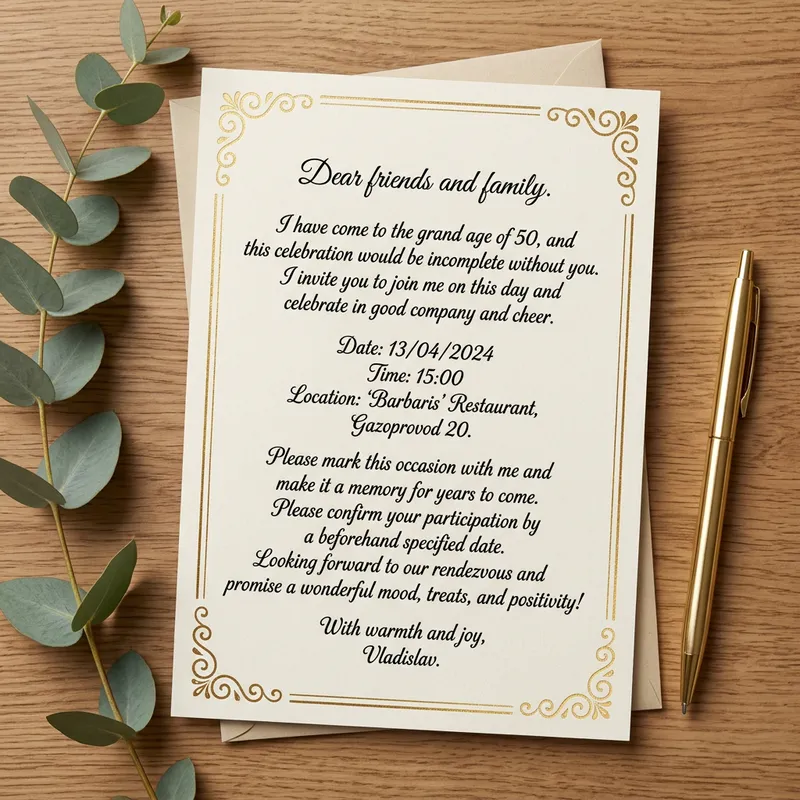 50th Birthday Celebration Invitation with Vladislav | Join the Celebration 50th Birthday Celebration Invitation with Vladislav | Join the Celebration