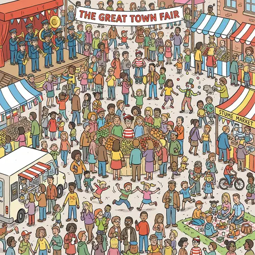 Find Waldo: Colorful Crowd Scene Adventure