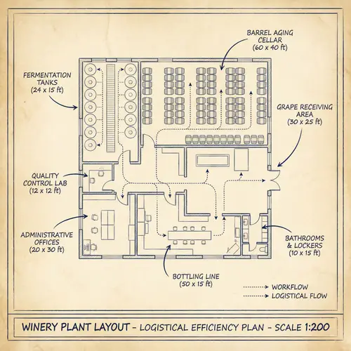 Winery Plant Layout for Efficient Wine Production