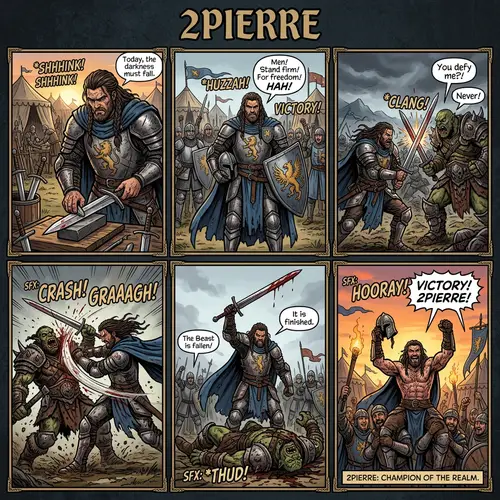 2PIERRE Comic Strip - Warrior's Tale of Determination