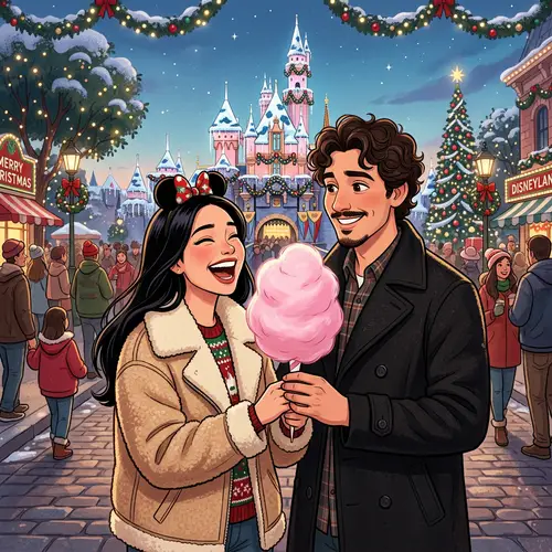 Disney Style Christmas Photo of a Couple
