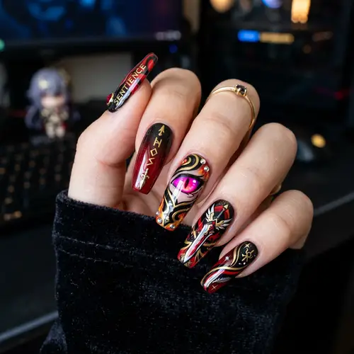 Honkai Impact 3 Nail Art: Herrscher of Sentience