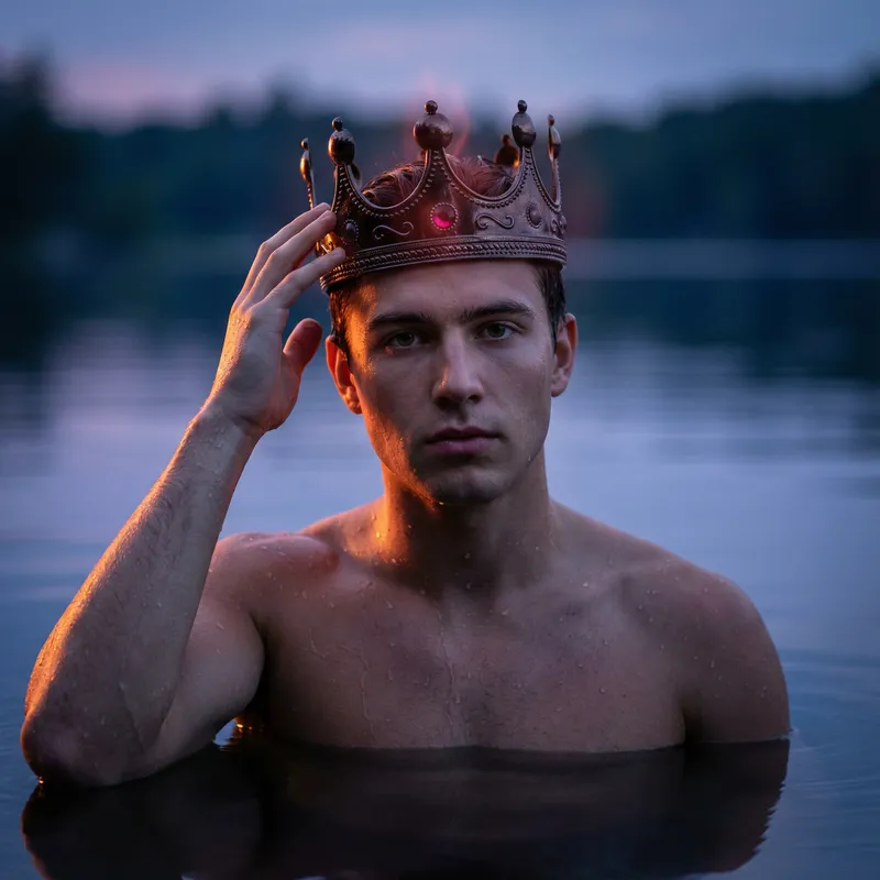 Hyper-Realistic Portrait of a Young Man in Water