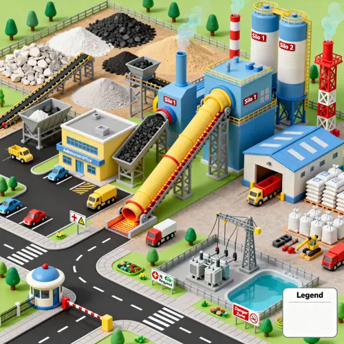 Isometric Toy-Style Cement Factory Map