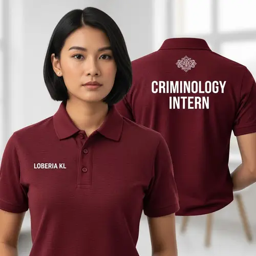 Custom Maroon Polo Shirt with LOBERIA KL Design