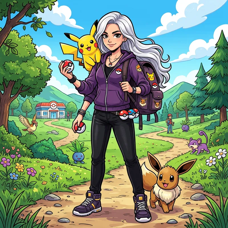 Classic Pokémon Trainer Art - 20 Years Old Style