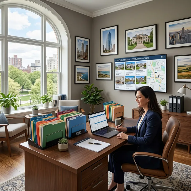 Private Real Estate Office | Listings & Comfortable Workspace