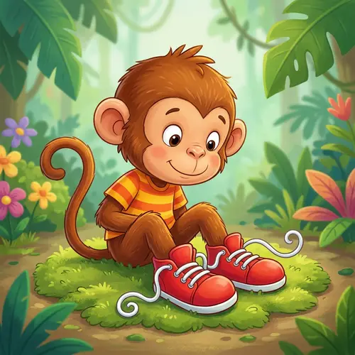 Monkey's Shoe Tying Adventure for Kids