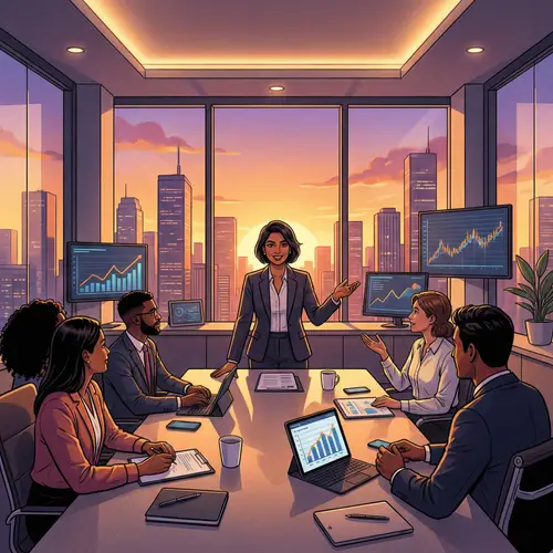 Empowerment & Modernity in Corporate Leadership | Cityscape View